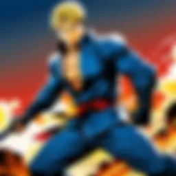 A dynamic scene from a popular action manga that showcases intense combat and character prowess.