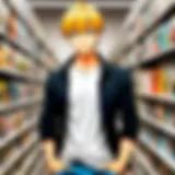 A vibrant selection of manga volumes showcasing various genres.