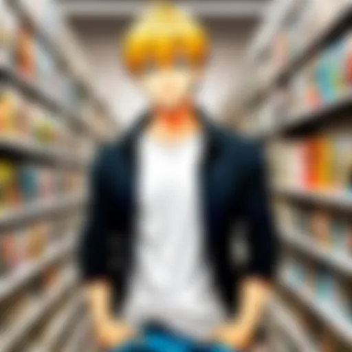 A vibrant selection of manga volumes showcasing various genres.
