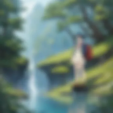 The Enchanting Landscapes of Miyazaki A breathtaking landscape from Miyazaki's animated world