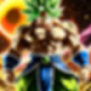 The Unique Design of Broly A close-up of Broly's character showcasing his unique design and features