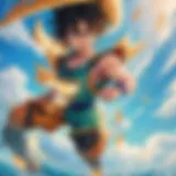 An epic battle scene showcasing Goku and Broly's intense confrontation