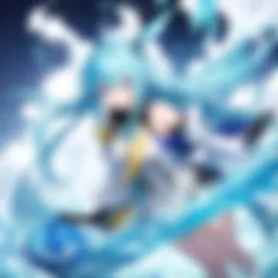 A vibrant depiction of Rimuru Tempest, the main character in 'Reincarnated as a Slime', showcasing his unique slime form and blue coloration.