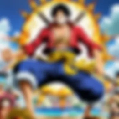 Epic Battles in One Piece An artistic representation of major battles in One Piece