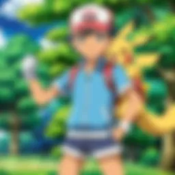 A vibrant illustration of iconic Pokémon characters in a dynamic pose