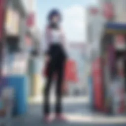 A vibrant scene showcasing a humorous moment from an anime series