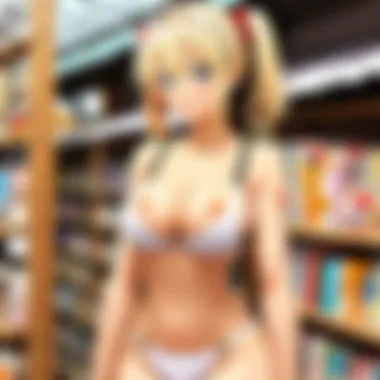 Doujinshi Marketplace A vibrant doujinshi marketplace showcasing diverse artworks and fan creations.