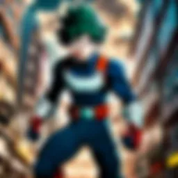 Epic battle scene from My Hero Academia movie showcasing dynamic action and character intensity