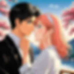 A captivating romantic manga panel showcasing emotional character interaction.