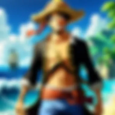 The Straw Hat Pirates on Their Journey A striking illustration of the Straw Hat Pirates sailing across the Grand Line.