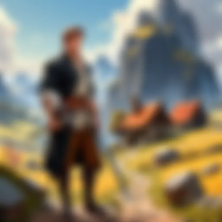 A captivating scene depicting the protagonist amidst a vibrant fantasy landscape.