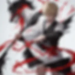 The protagonist Ichigo Kurosaki in a dynamic battle stance