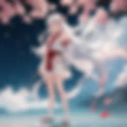 Kagome standing at the well, symbolizing her connection to both worlds.