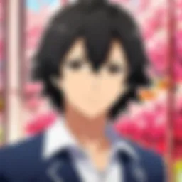 A vibrant illustration of anime characters engaging in a dating game scenario.