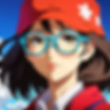 Colorful anime-themed eyeglass case showcasing popular characters