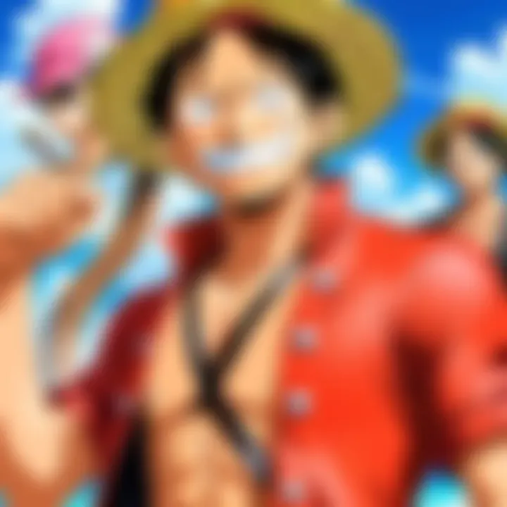 Vibrant scene from One Piece showcasing iconic characters