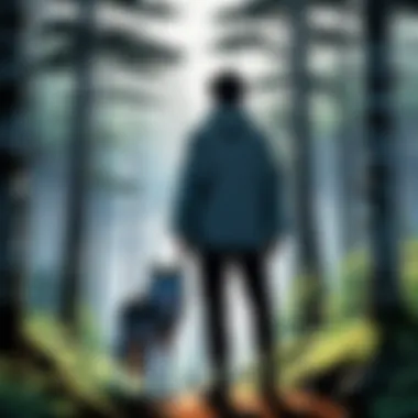 Mystical Forest Home to Wolves A serene landscape featuring a mystical forest inhabited by wolves, capturing their natural habitat.