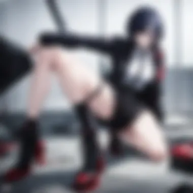 An artistic representation of the main protagonist amidst a chaotic backdrop