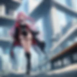 Illustration depicting a futuristic cityscape with floating school buildings