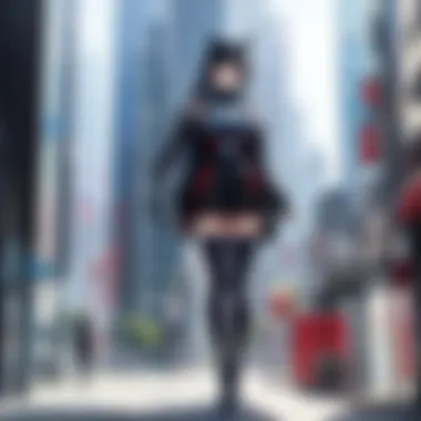 Futuristic Anime Cityscape Abstract depiction of a futuristic cityscape with neon lights and flying vehicles