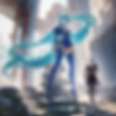 Majestic Anime Mythical Creature Artistic representation of a mythical creature with colorful scales and majestic wings