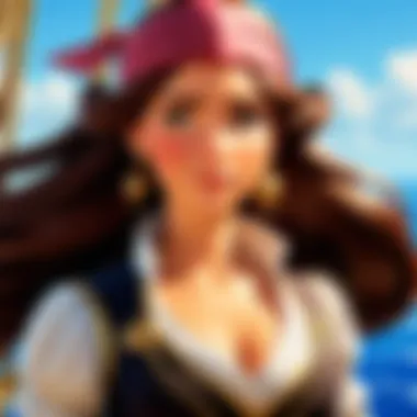 Fena's Determination Fena standing resolutely on the ship's deck, gazing into the horizon.