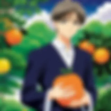 Cover illustration of Fruits Basket showcasing its main characters