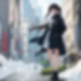 Illustration of a futuristic anime character with advanced technology