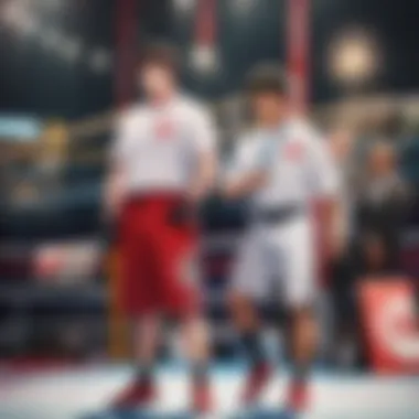 The Spirit of Competition An intense boxing match showcasing the spirit of competition.