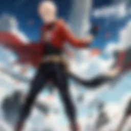 Heroic Saitama in action