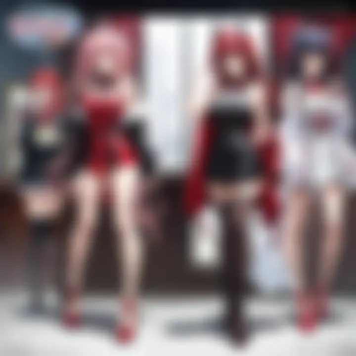 Comparison of different Highschool DxD figurine styles and themes