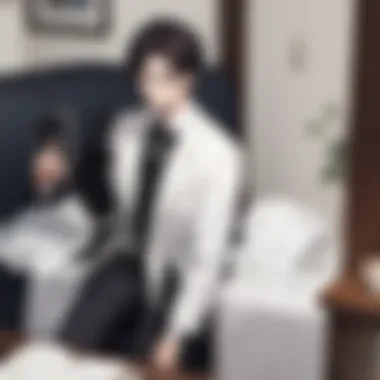 Hirotaka's Intricate Relationships A complex web of relationships depicted through intertwining threads