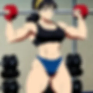 Artistic representation of fitness culture in anime