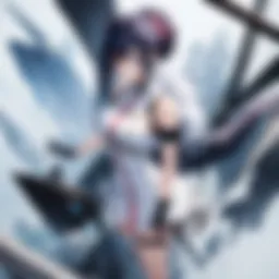 A striking portrayal of an iconic anime heroine in a vibrant costume.