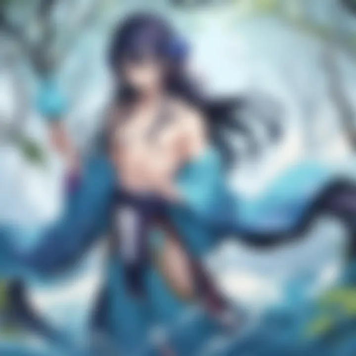 Jinbei surrounded by mystical creatures in a magical forest