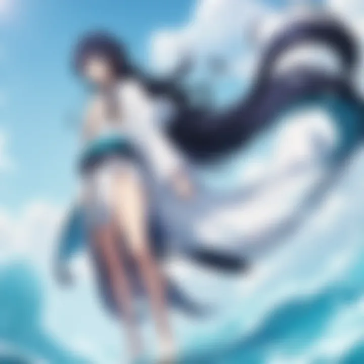Jinbei standing on a cliff overlooking a vast anime landscape