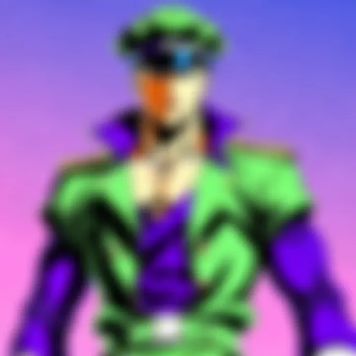 An artistic portrayal of the unique art style and vibrant colors characteristic of the series.