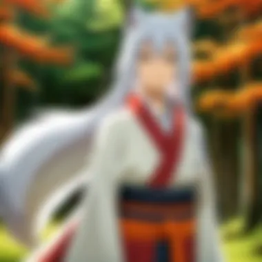 Illustration of Tomoe showcasing his fox spirit characteristics.