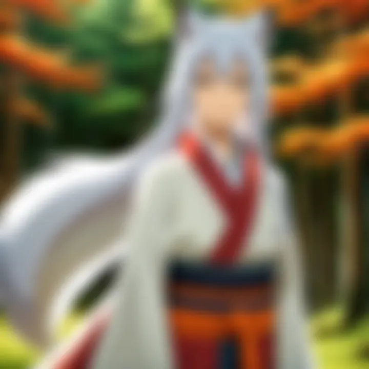 Illustration of Tomoe showcasing his fox spirit characteristics.