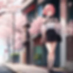 Sakura and Rei share a tender moment under the cherry blossoms