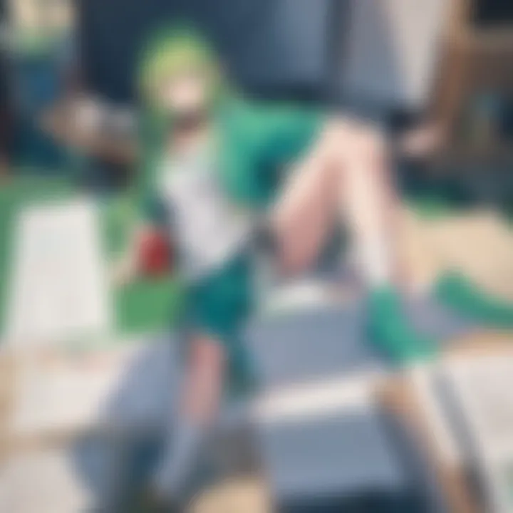 A creative collage of various 'link in bio' gifs used by anime influencers.