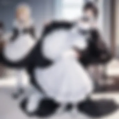 A collection of various maid outfits from popular anime series.