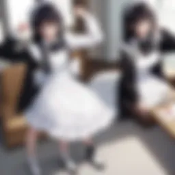 A vibrant scene capturing the essence of Maid Sama's romantic comedy