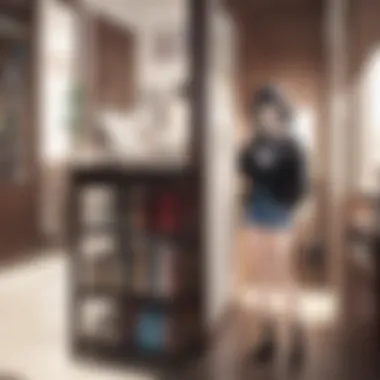 A serene workspace with a collection of manga and related items