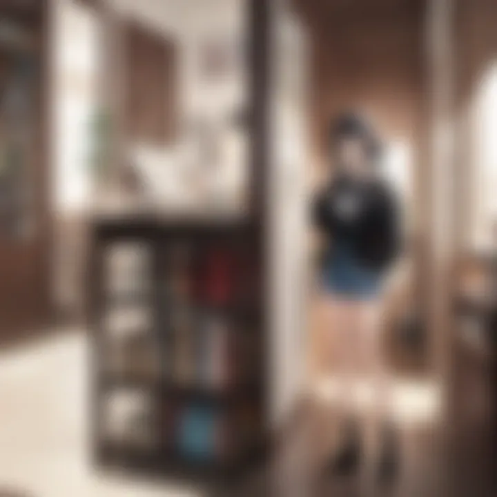 A serene workspace with a collection of manga and related items