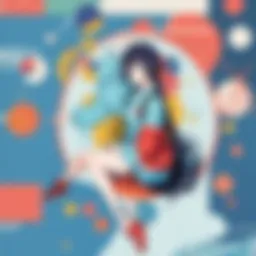 Modern anime-themed Kanken backpack