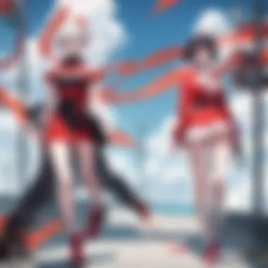 Streaming Platform for Monogatari Series Artistic depiction of a digital streaming platform showcasing Monogatari series