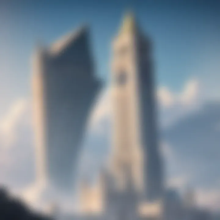 Mysterious Castle Tower Reaching for the Clouds