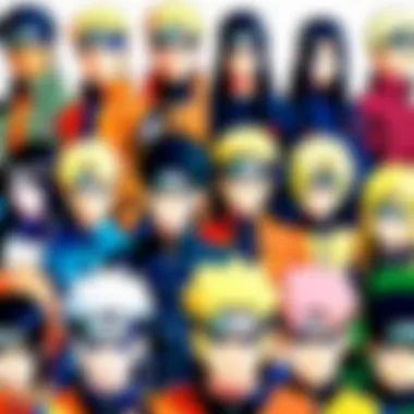 The Diverse Cast of Naruto A captivating collage of key characters from Naruto, illustrating their diverse personalities and relationships