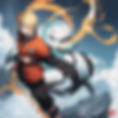 Naruto's Unyielding Spirit A vibrant scene depicting Naruto in action, showcasing his determination and spirit